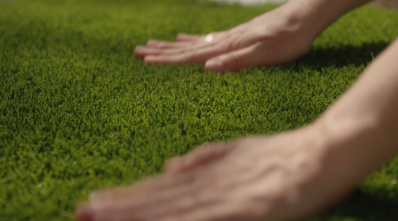 Close-up of premium artificial grass texture showing quality fibers in Apopka, FL